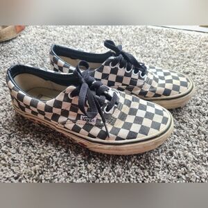 Custom Vans Checkered Black and White Sneakers
